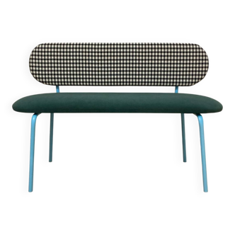 Vichy fabric bench / Aquaclean green