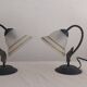 Pair of lamps in iron and satin glass – Florentine style / Art Nouveau