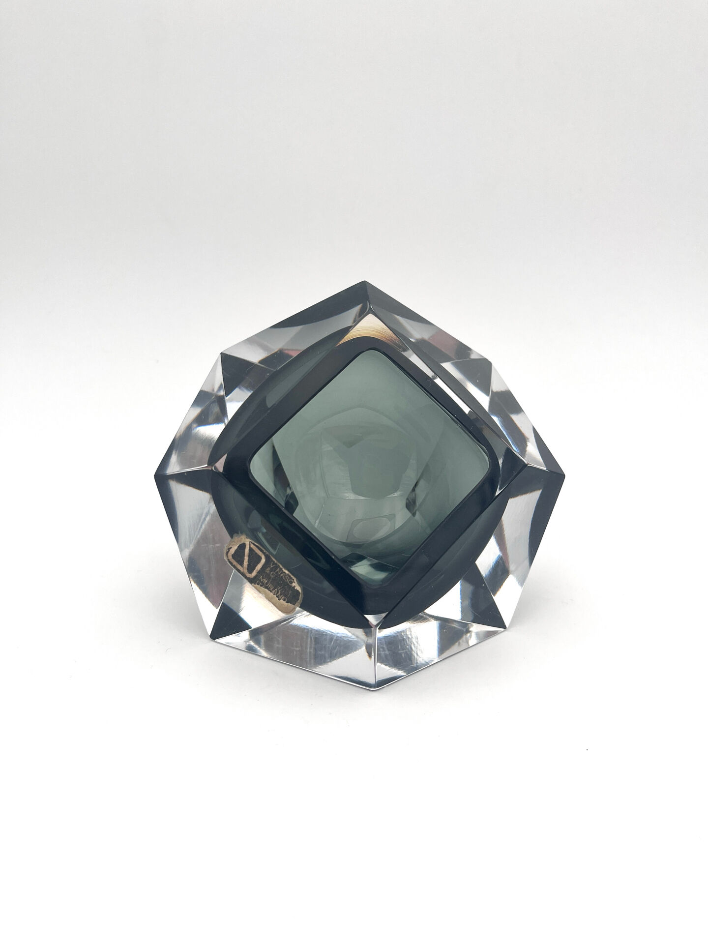 Murano Bowl V. Nason & C. Geometric Smoke 15cm 1.17kg