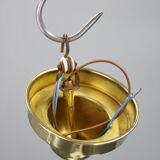 Art Deco brass chandelier with opaline glass, Czechoslovakia, 1930s