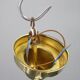 Art Deco brass chandelier with opaline glass, Czechoslovakia, 1930s