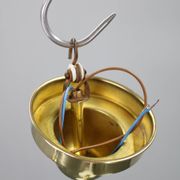Art Deco brass chandelier with opaline glass, Czechoslovakia, 1930s