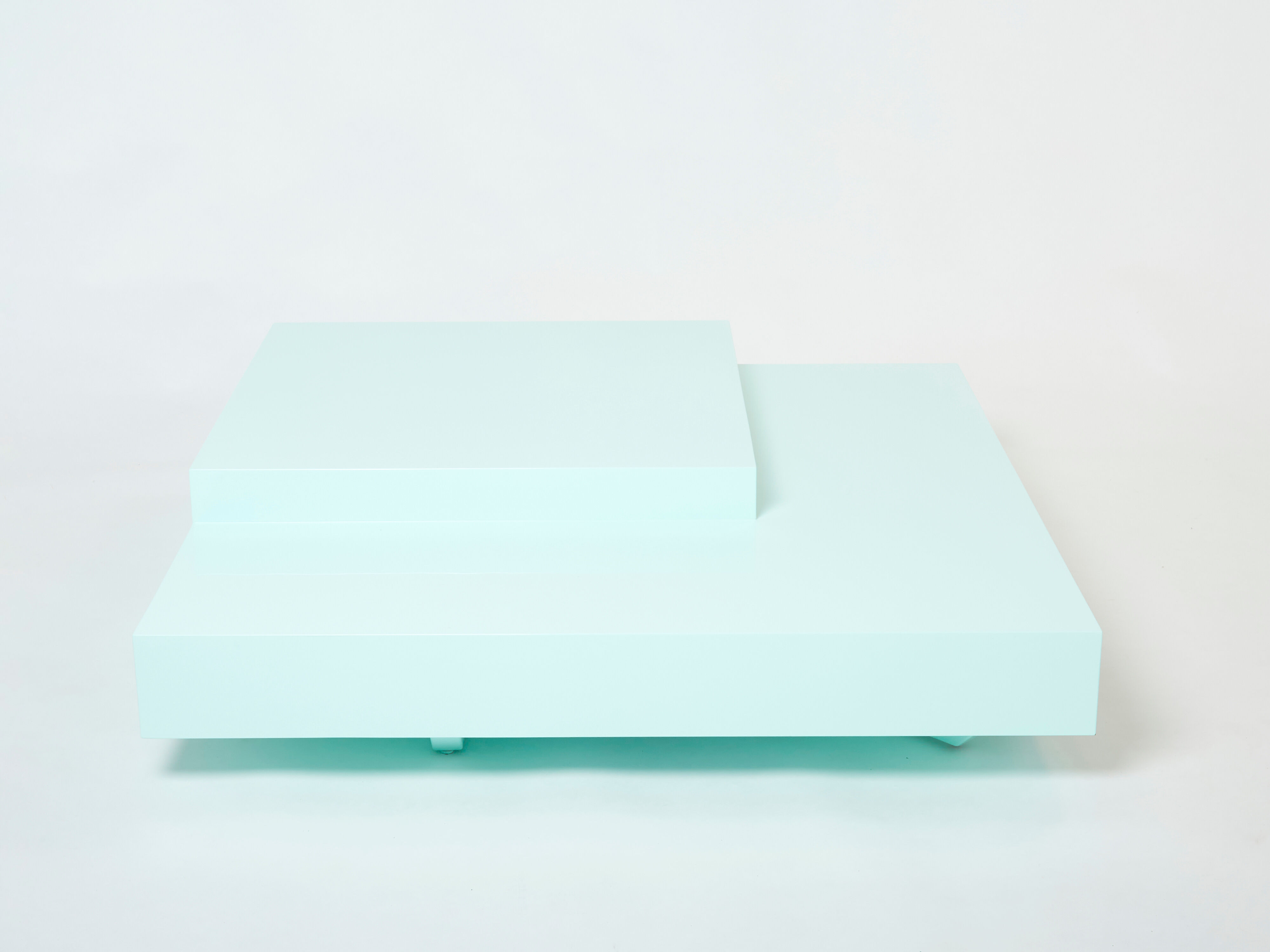 Coffee table square lacquered mint green 1970