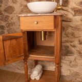 Washbasin made from a bedside table.