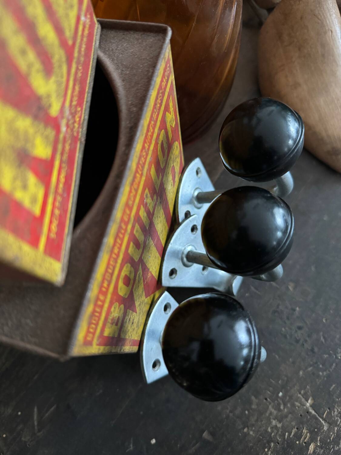 Old Bakelite ball wall hooks