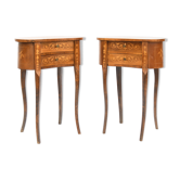Pair of kidney-shaped bedside tables