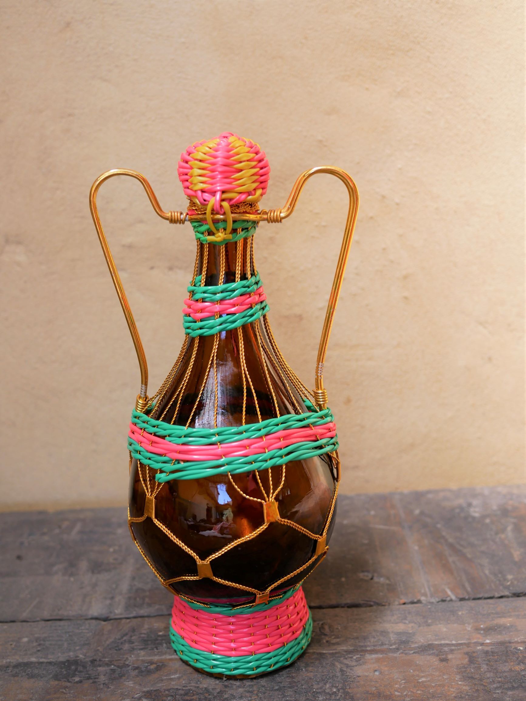 Vintage "scoubidou" bottle