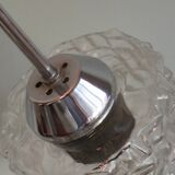 Mid-century chandelier, chrome and glass, Belgium 1960