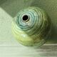 Glazed ceramic ball lamp base, green gradients.