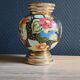 Vintage Ceramic Vase Arte Veneziana, Hand-Painted Flower Decor