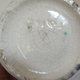 Black and white ceramic lamp base with geometric design Vintage