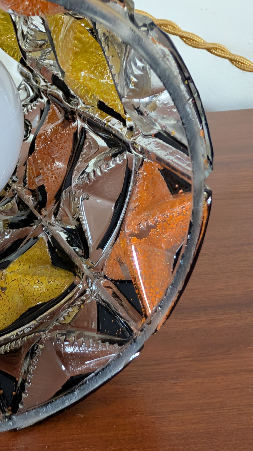 Geometric glass cylinder lamp from the 1970s.