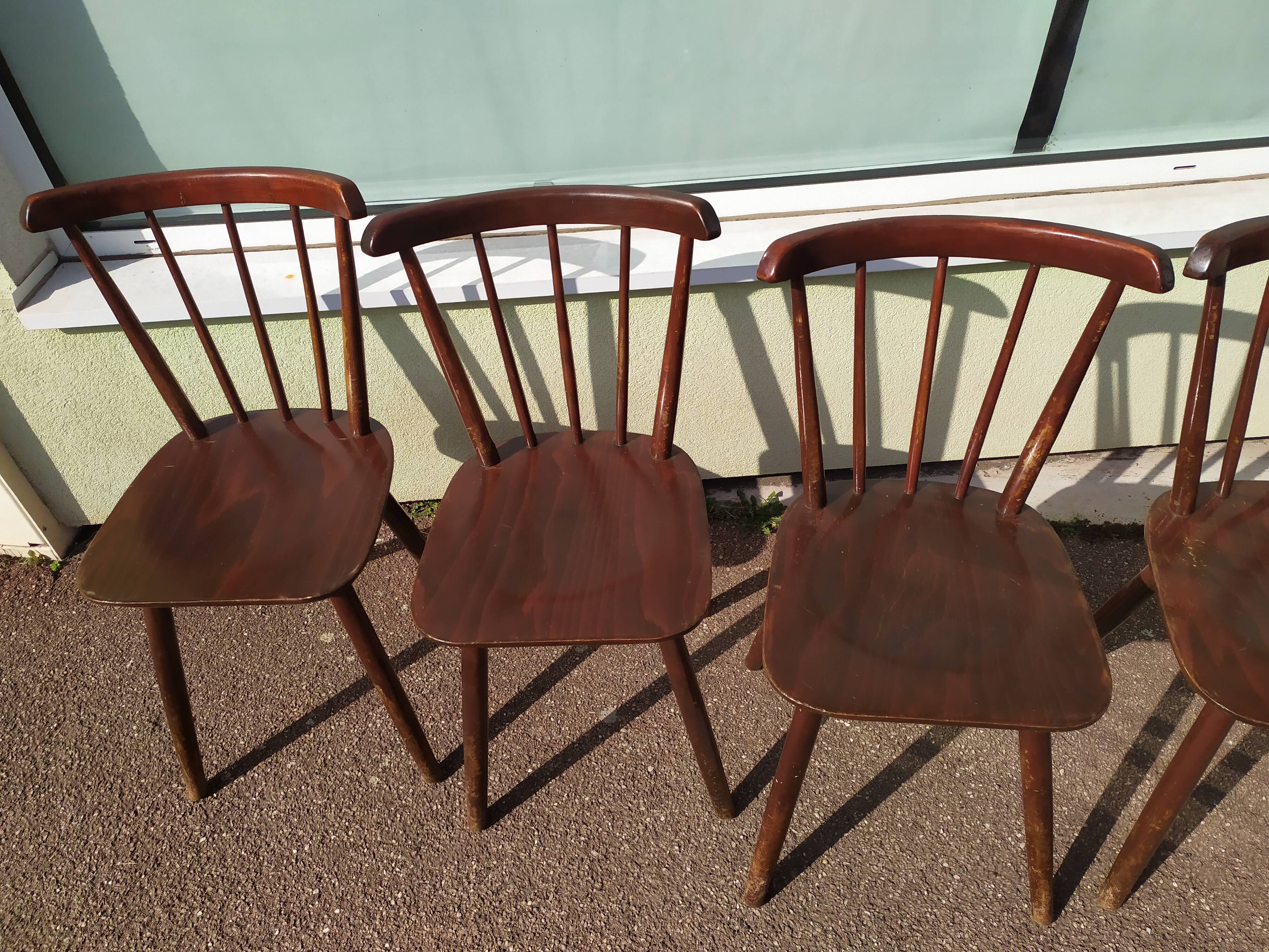 Set of 6 wooden bistro chair - vintage