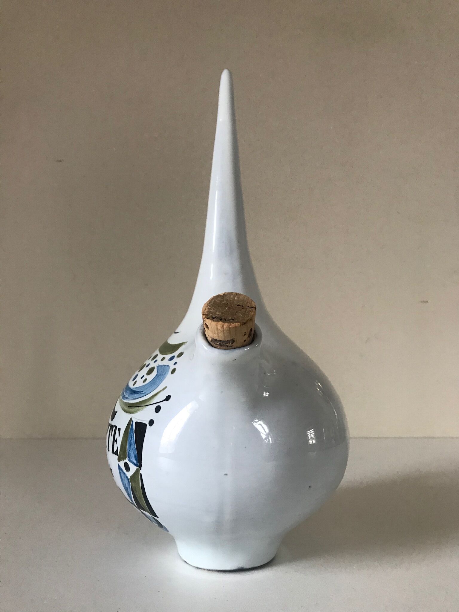 Ceramic alcohol bottle design roger capron 1960
