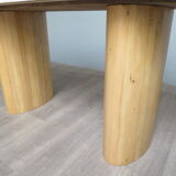 Oval table in Carrara marble and wood
