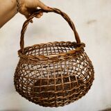 Openwork basket in willow rush