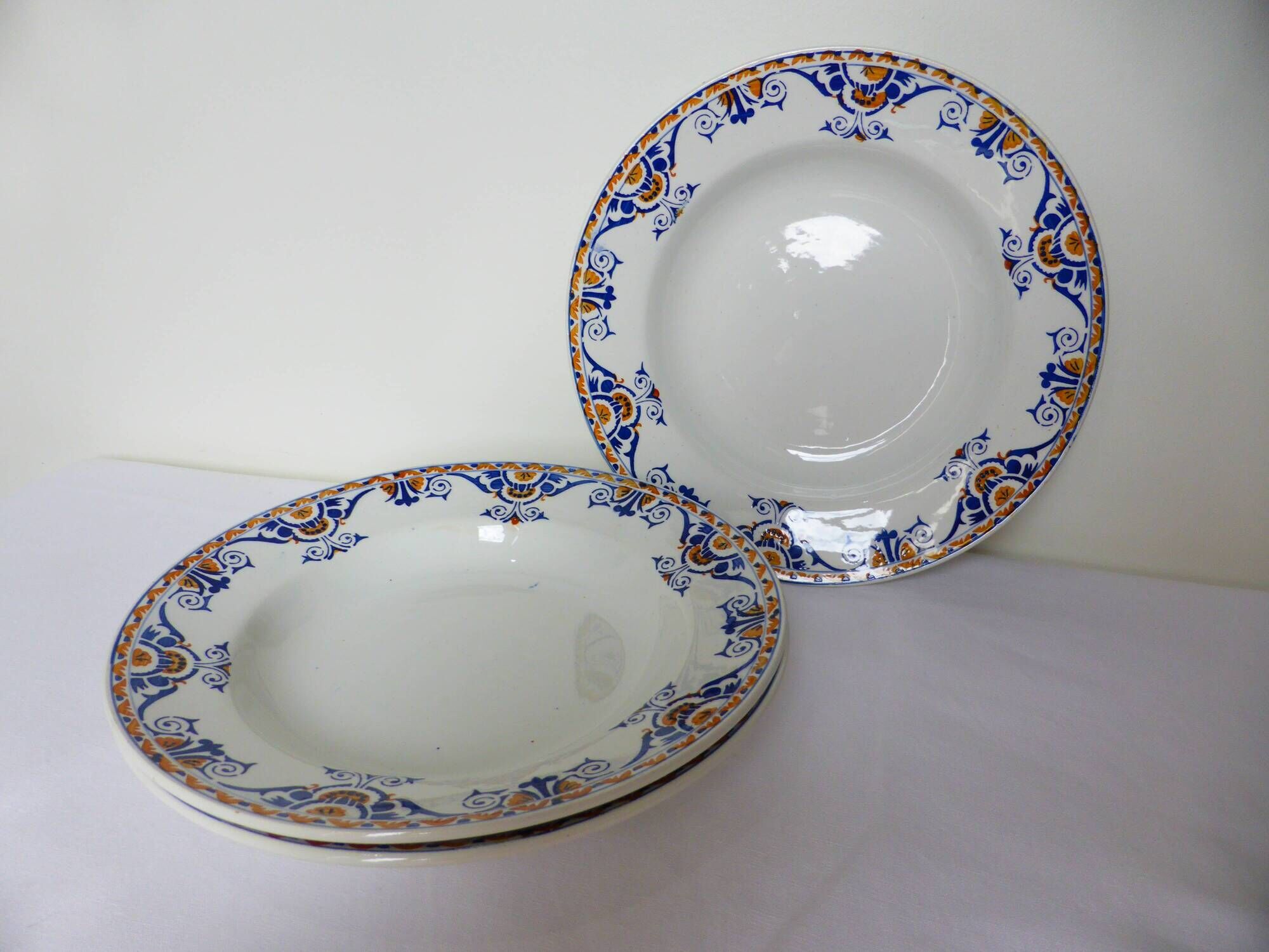3 vintage soup plates from Moulin des Loups and Hamage St Gast 220525