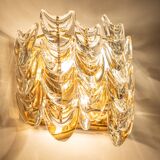 Pair of wall sconces in gilded brass and crystal, Sciolari design, Palwa, Germany, 1960s.