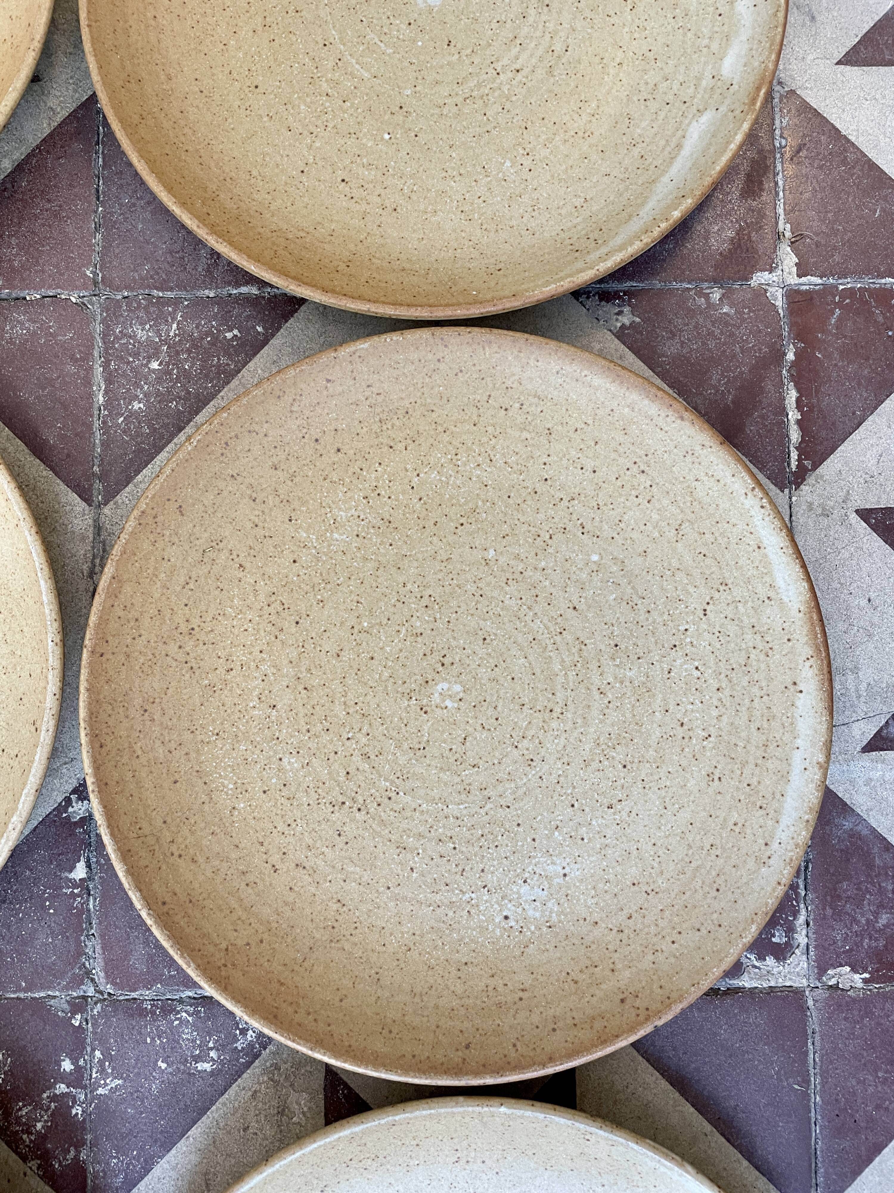 Set of 12 plates dessert gres