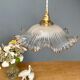 Vintage lampshade pendant lamp in white and gold granite glass