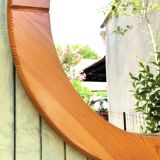 Vintage Scandinavian pine mirror by Glasmaster Markaryd 1970s