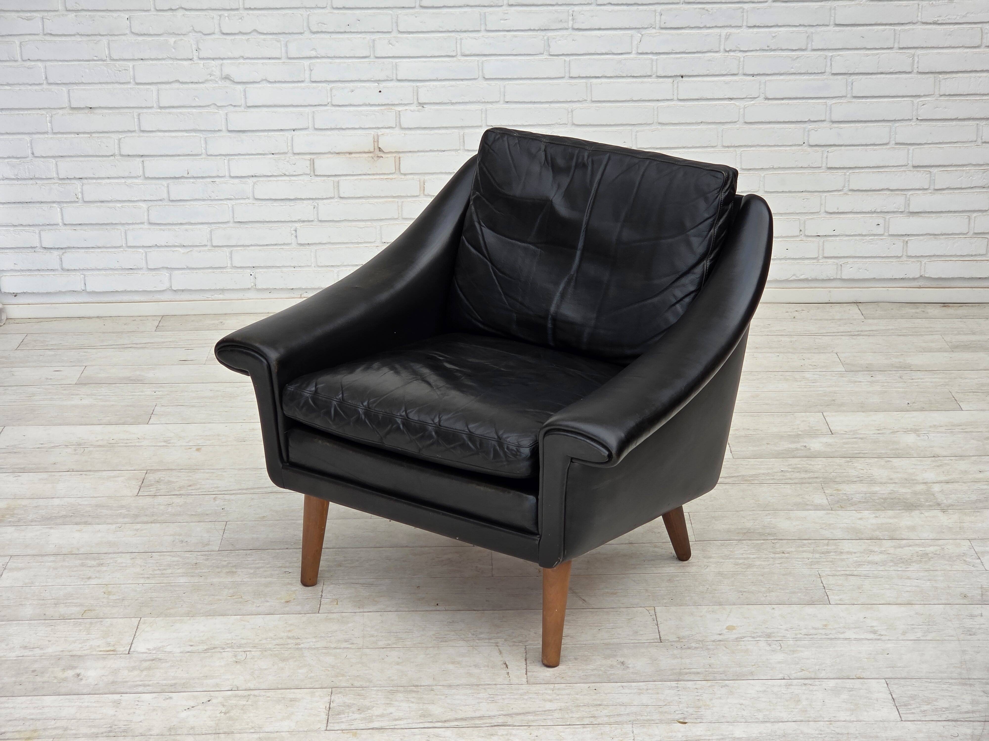 1960s, Danish armchair by Aage Christensen, furniture leather.