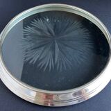 Trivet in cut glass and silver metal