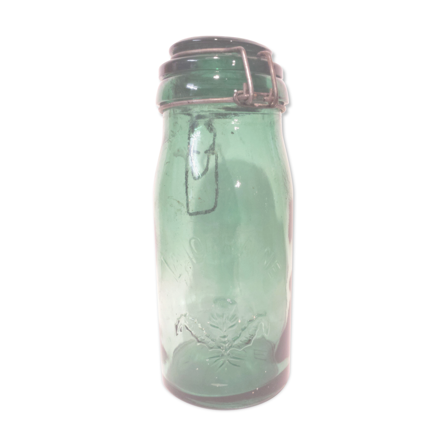 "la lorraine" engraved glass jar 1 litre