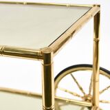 Vintage bamboo style trolley on wheels