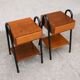 Pair of vintage bedside tables modernists wood and metal