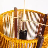 Large Danish Mid-Century Sisal Pendant lamp by Temde