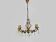 Magnificent cage chandelier in bronze with glass pendants, with 6 lights.