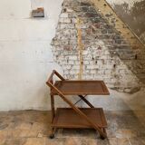 1960s Midcentury Modern Wooden Folding Serving Cart