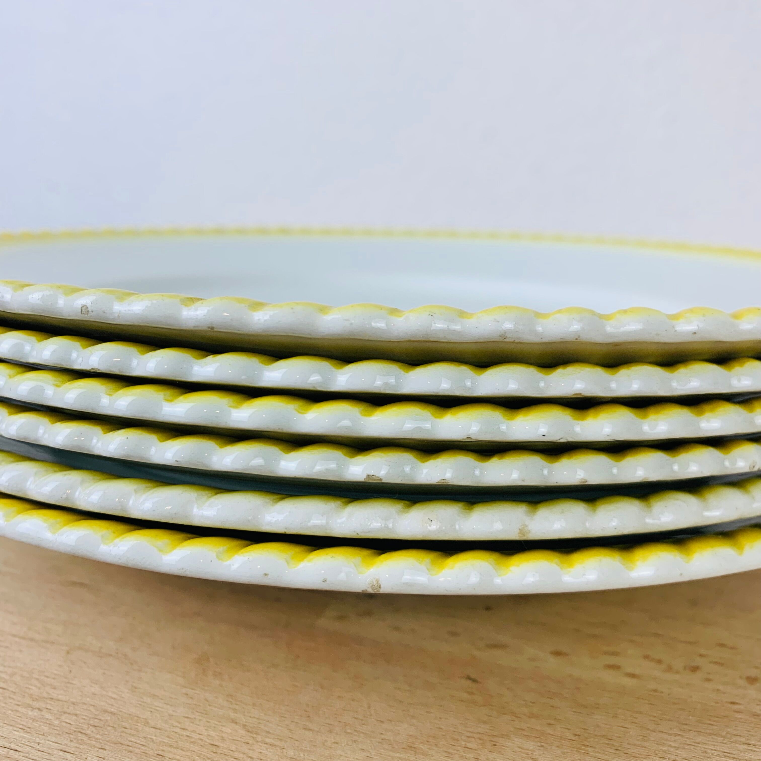 Set of 6 vintage earthenware dinner plates.