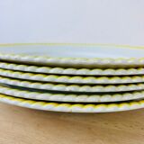 Set de 6 assiettes plates en faïence vintage