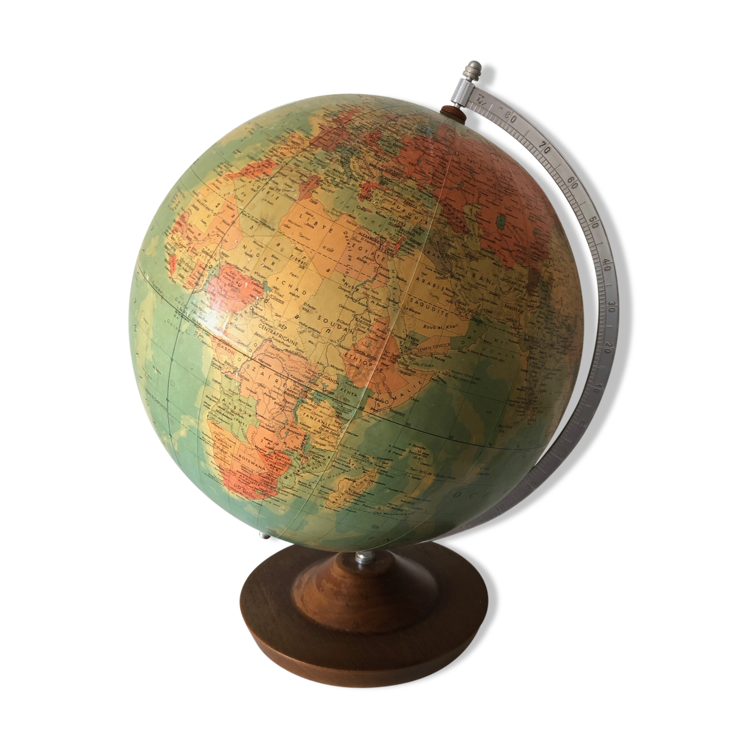 Globe terrestre de Räth 44cm ex-RDA vintage 1975