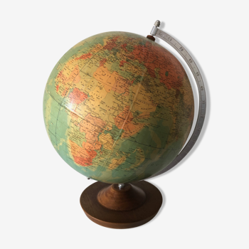 Globe terrestre de Räth 44cm ex-RDA vintage 1975