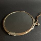 1940s Art Deco Double Sided Brass Round Wall Mirror