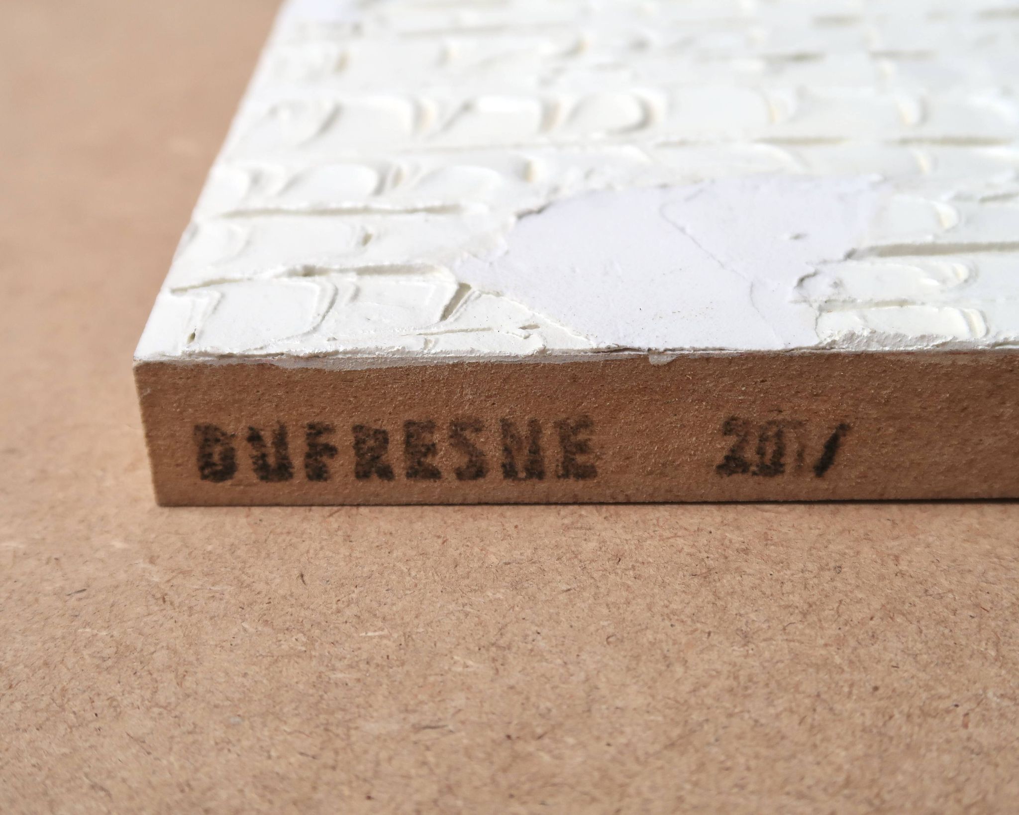 Tableau minimaliste texturé blanc de Vincent Dufresne