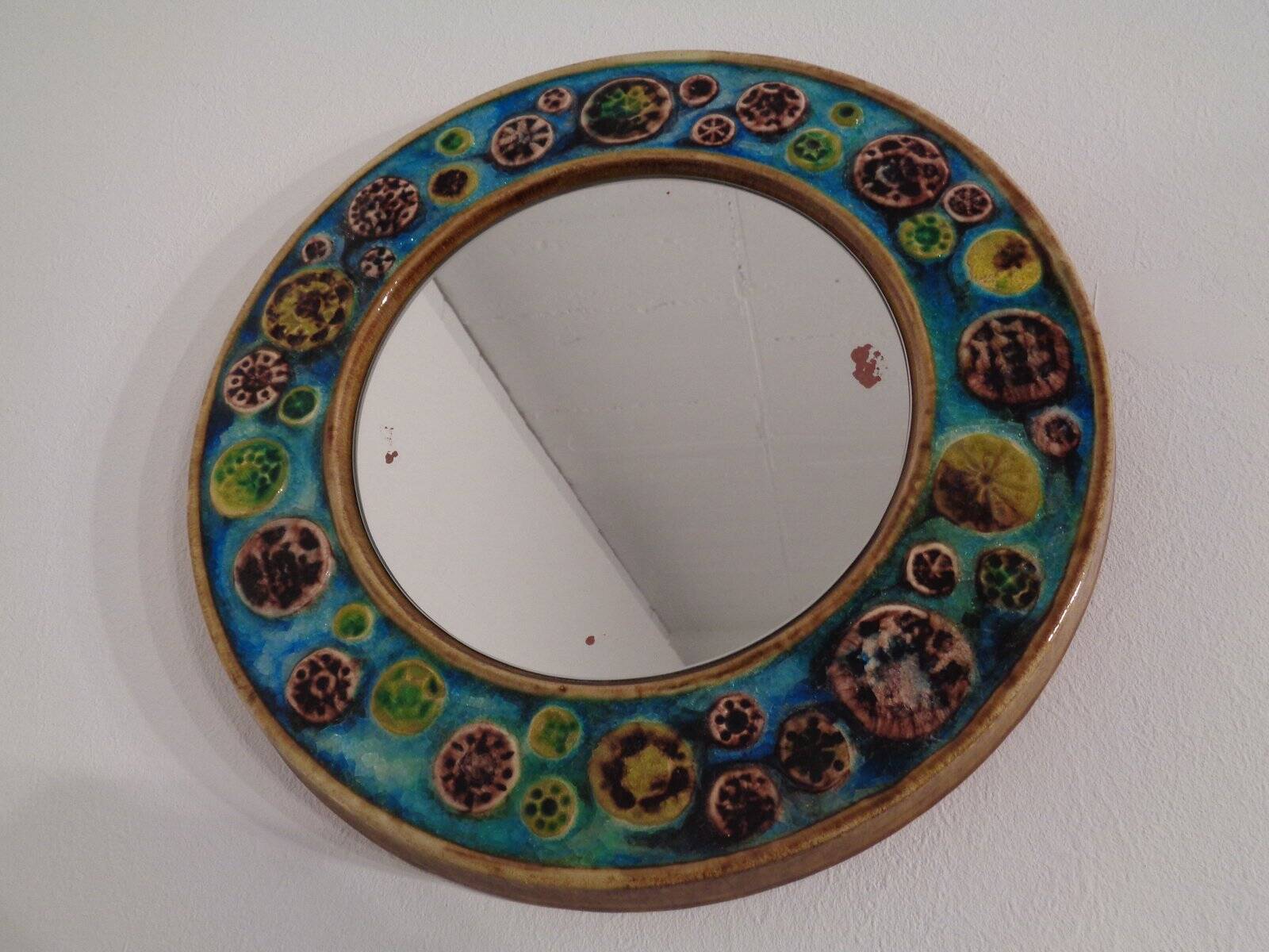 French ceramic mirror, 1960s