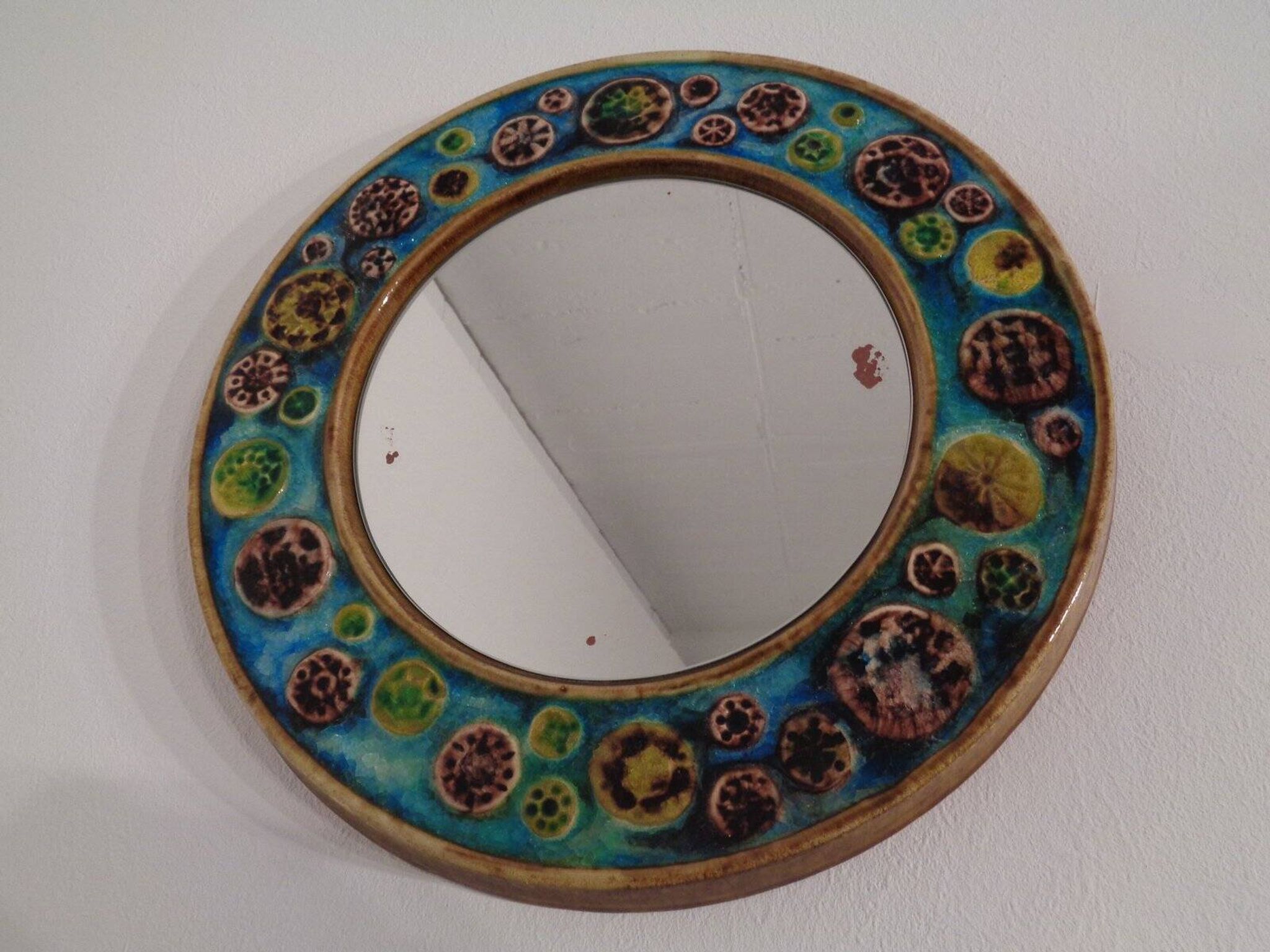 French ceramic mirror, 1960s