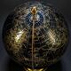 Globe terrestre vintage noir et or – Globe de bureau rotatif avec cadran de temps mondial
