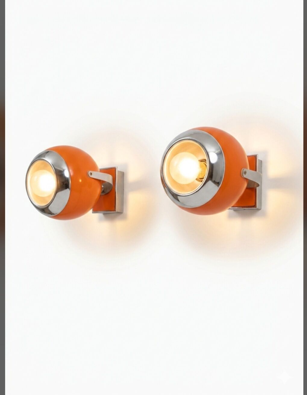 Pair of vintage 70s eyeball wall lights.