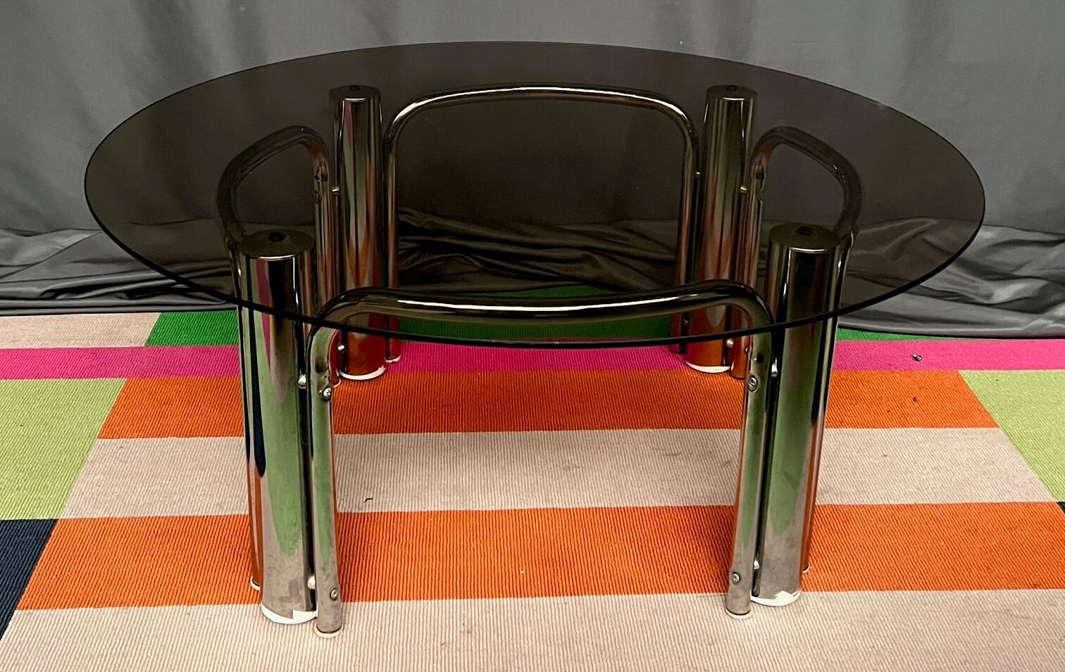 Vintage design coffee table. Chrome.