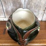 Old Art Nouveau Planter G De Bruyn Vintage Enameled Ceramic