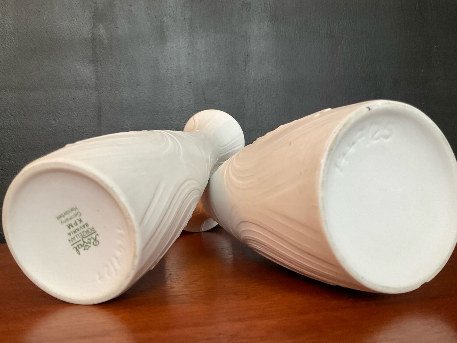 Pair of Op Art vases KPM Germany porcelain from the 1960s.