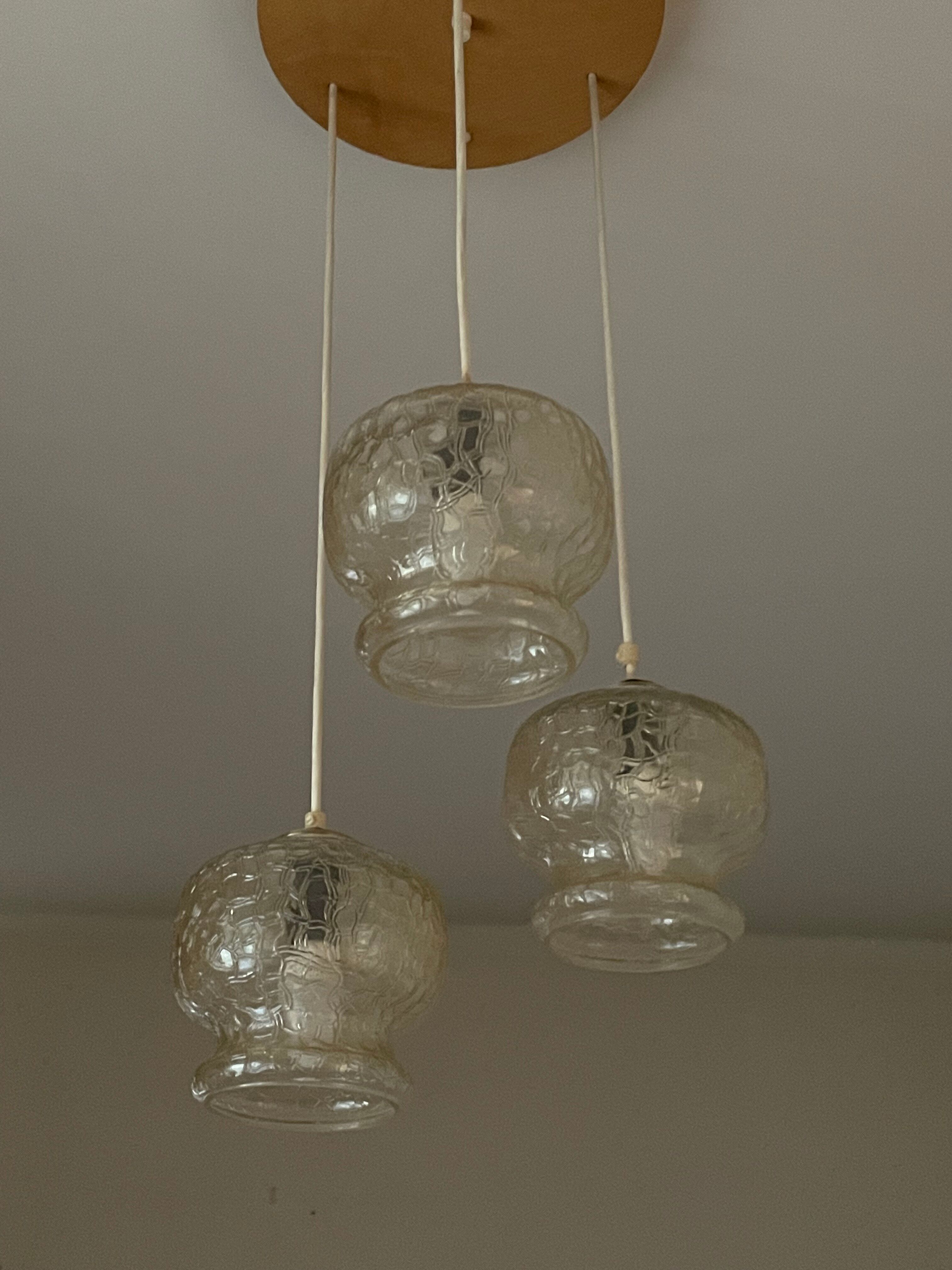 Suspension with three glass globes from the 1980s