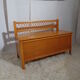 Trunk bench vintage wood and rattan of the 1950s