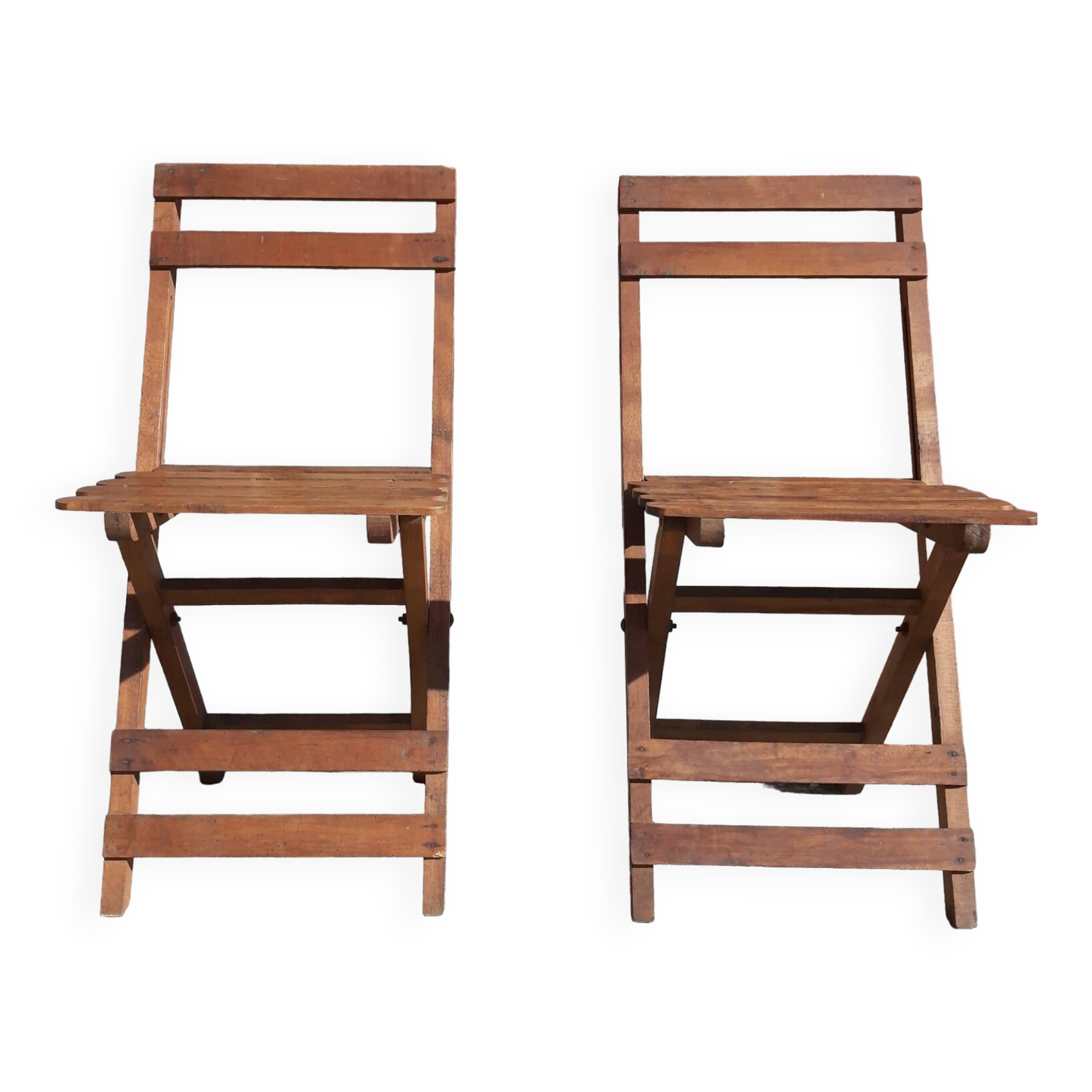 Chaises en bois pliables années 50