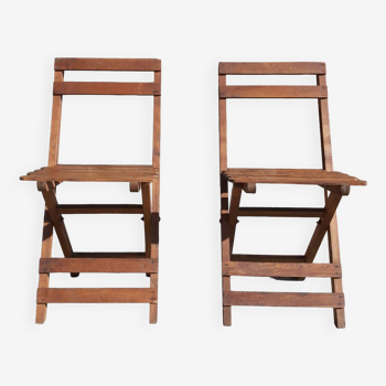 Foldable wooden chairs from the 50s